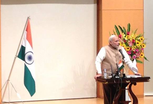 Mr. Modi spoke about womens issues at the University of the Sacred Heart. 