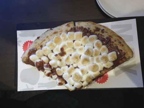 Max Brenner's speciality is their chocolate chunk pizza. 