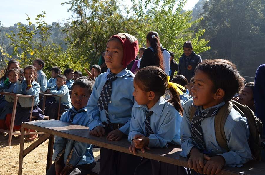 Nepalese students supported by SEEDS.   