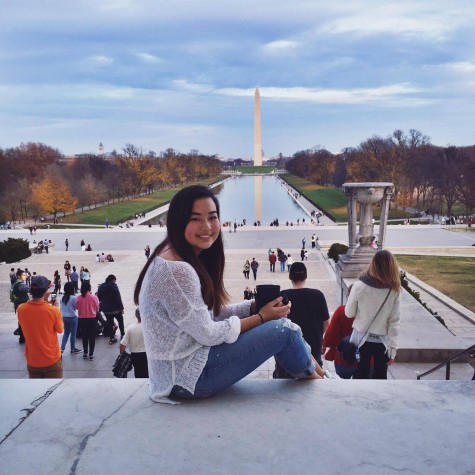Joanna smiles for a photo at the National Mall in Washington, DC. 