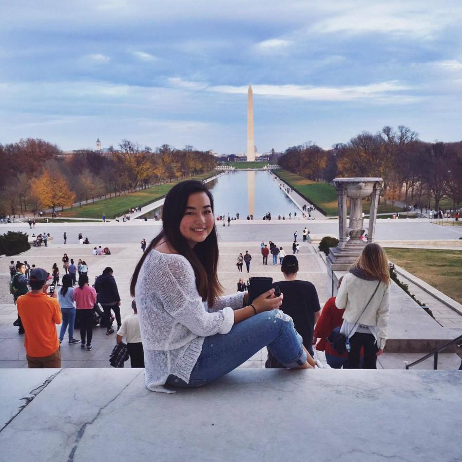 Joanna smiles for a photo at the National Mall in Washington, DC.
