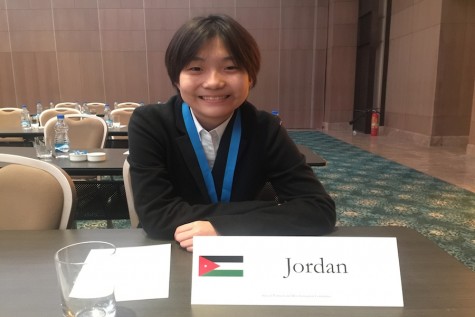 Hanako representing Jordan at the conference