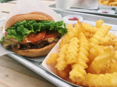Their original “Shack burger” and “Crinkle Cut Fries”.