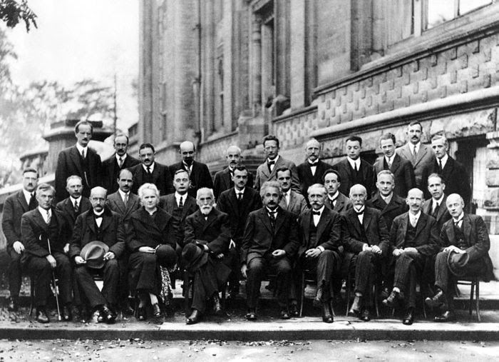 Photo from the 5th Solvay Conference in 1927, Marie Curie – sitting in the front row, third from the left – was the only woman invited.