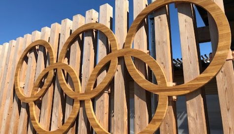 The Olympic rings on the fences at the Olympic village.

(Photo credit: Khwaish (‘24))