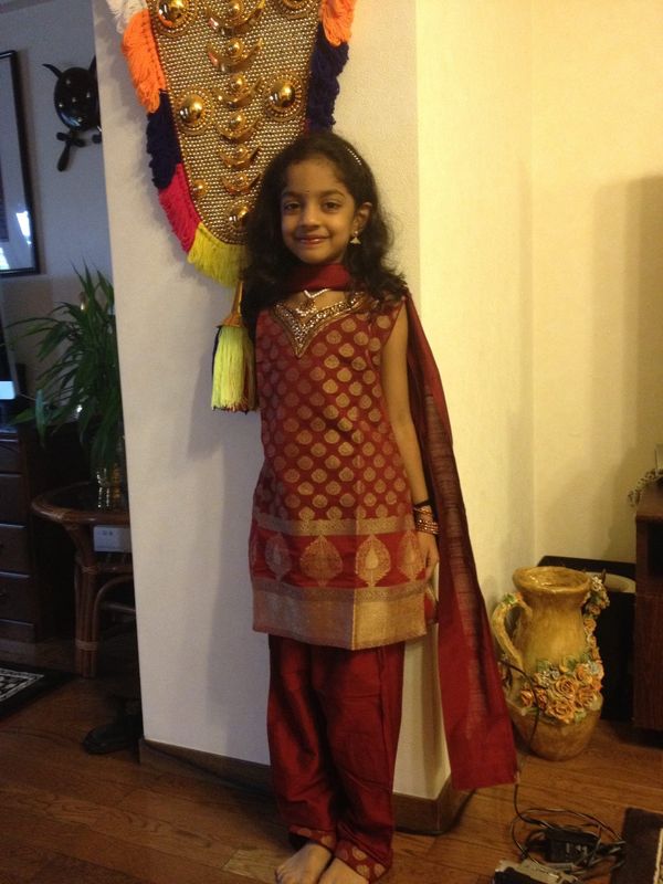 Aditi in Indian Traditional wear at age of 7